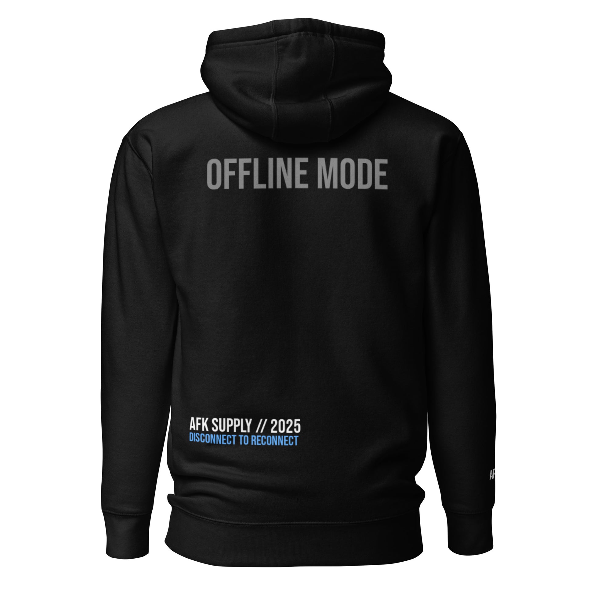 Back view of AFK SUPPLY Offline Mode Hoody black