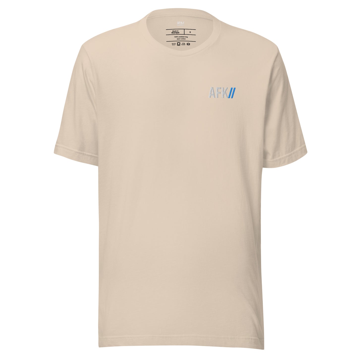 Front view of AFK SUPPLY Offline Mode Tee soft cream